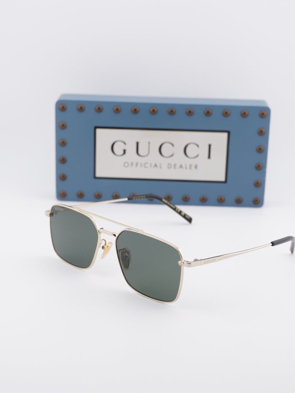Gucci GG1957SA 001 Square Sunglasses - Gold / Grey
